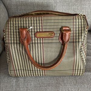 Polo by Ralph Lauren Vintage Brown Tan Houndstooth Satchel